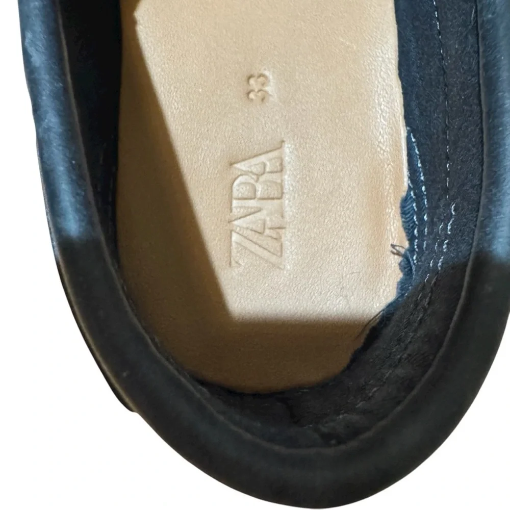 Zara Black Dress Shoes Paraboot Loafers Lace Up Boys Size 33/2 - Picture 3 of 11